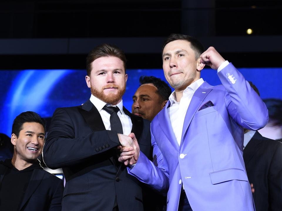 The May 5 rematch between Canelo Alvarez and Gennady Golovkin has been canceled after Alvarez withdrew from the fight Tuesday because of his two failed PED tests. (Getty Images)