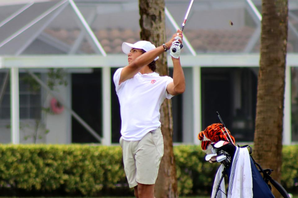 Following in the footsteps of his father, Tiger Woods, 14 year-old Charlie Woods is a member of his high school golf team at The Benjamin School in Palm Beach Gardens.