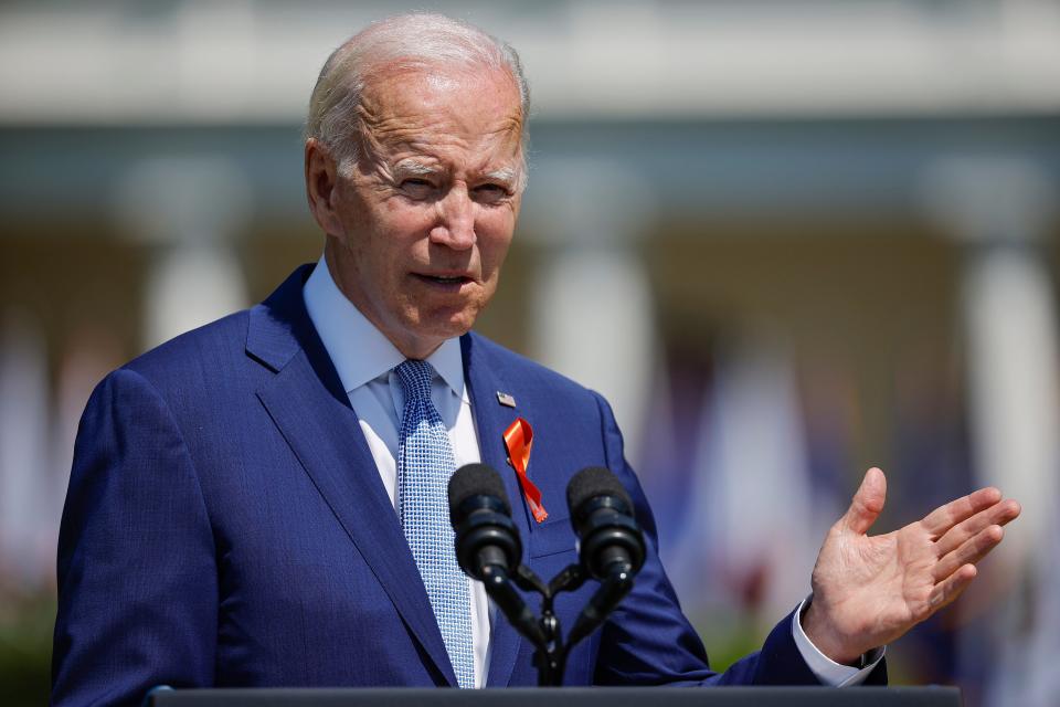 President Joe Biden delivers remarks at an event to celebrate the Bipartisan Safer Communities Act on July 11, 2022.