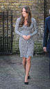 <p>For a charity event, Kate donned a grey wrap dress by Max Mara with black heels by Episode.</p><p><i>[Photo: PA]</i></p>