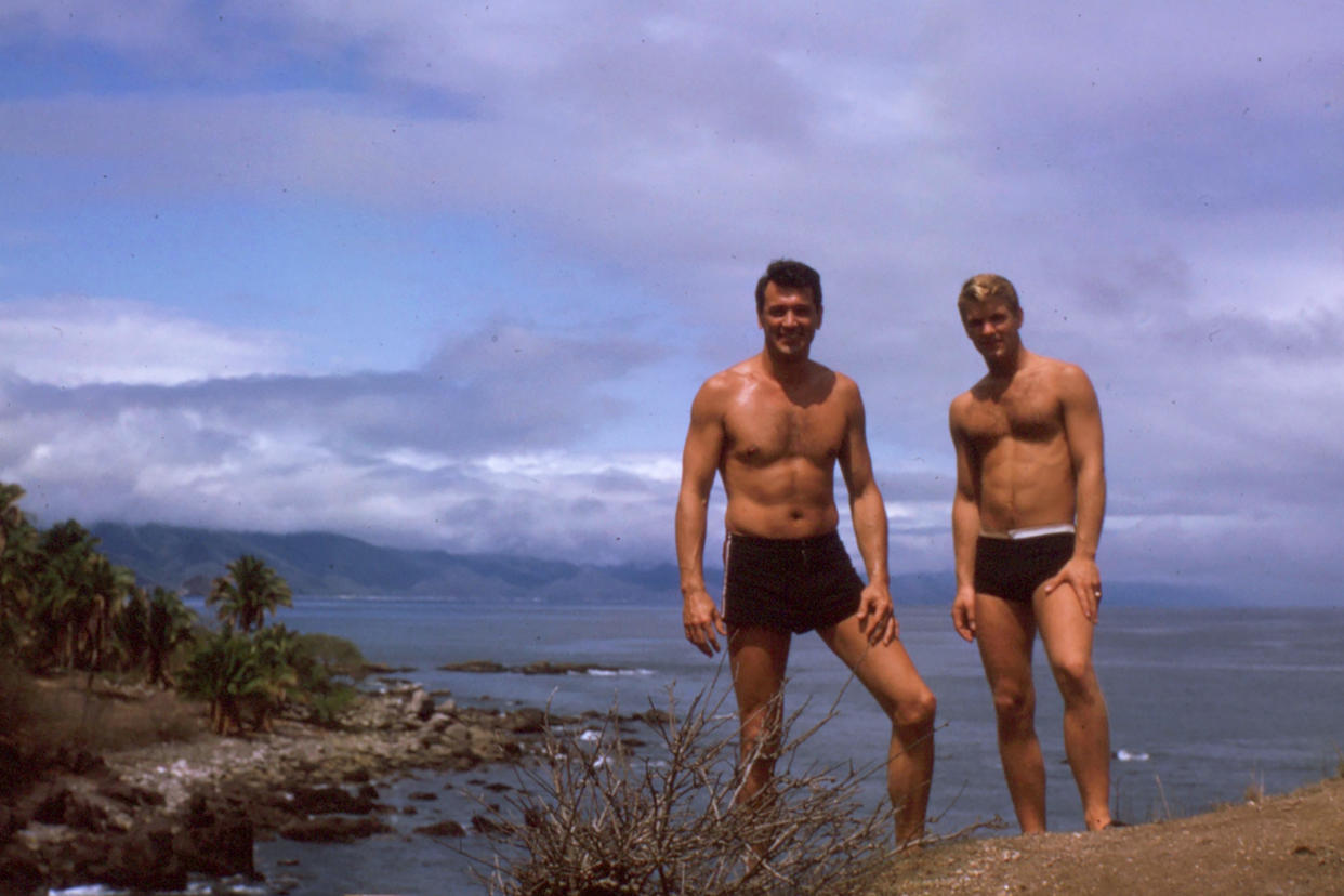 Rock Hudson (left) and Lee Garlington in Puerto Vallarta, 1963. (Courtesy Martin Flaherty & The Rock Hudson Estate Collection/HBO)