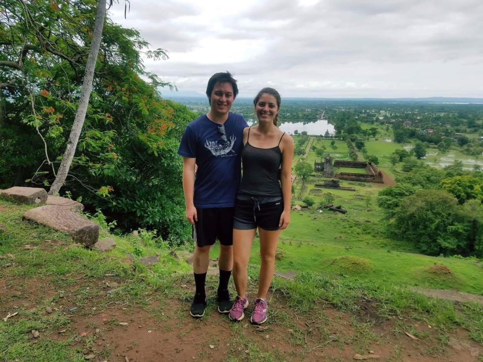 The author and her boyfriend in Laos. (Photo: Courtesy of Rachel Abbott)