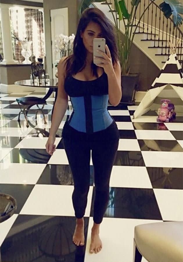 Kim Kardashian is one of the stars who made the waist trainer famous. Photo: Instagram.