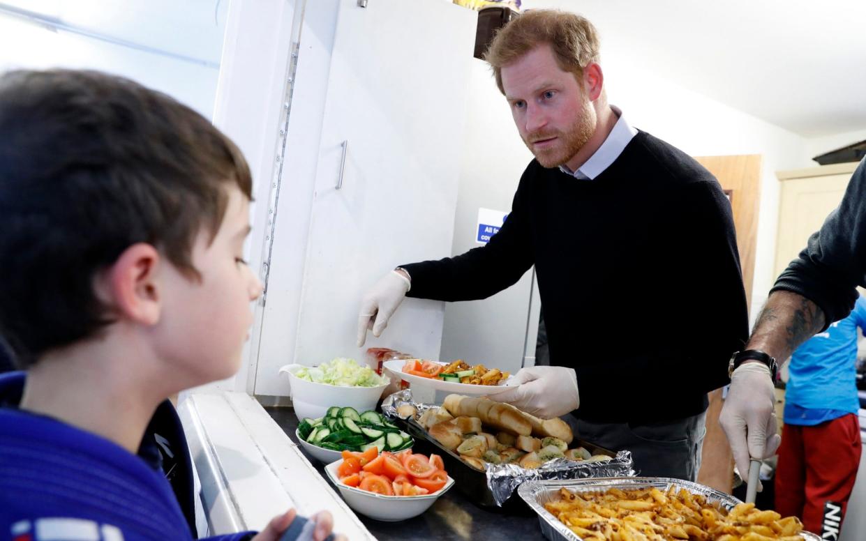  The Duke Of Sussex visits the 'Fit And Fed' half-term club - Getty Images Europe
