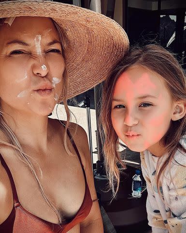 <p>Kate Hudson /Instagram </p> Kate Hudson and Rani pose for a fun photo on Instagram.