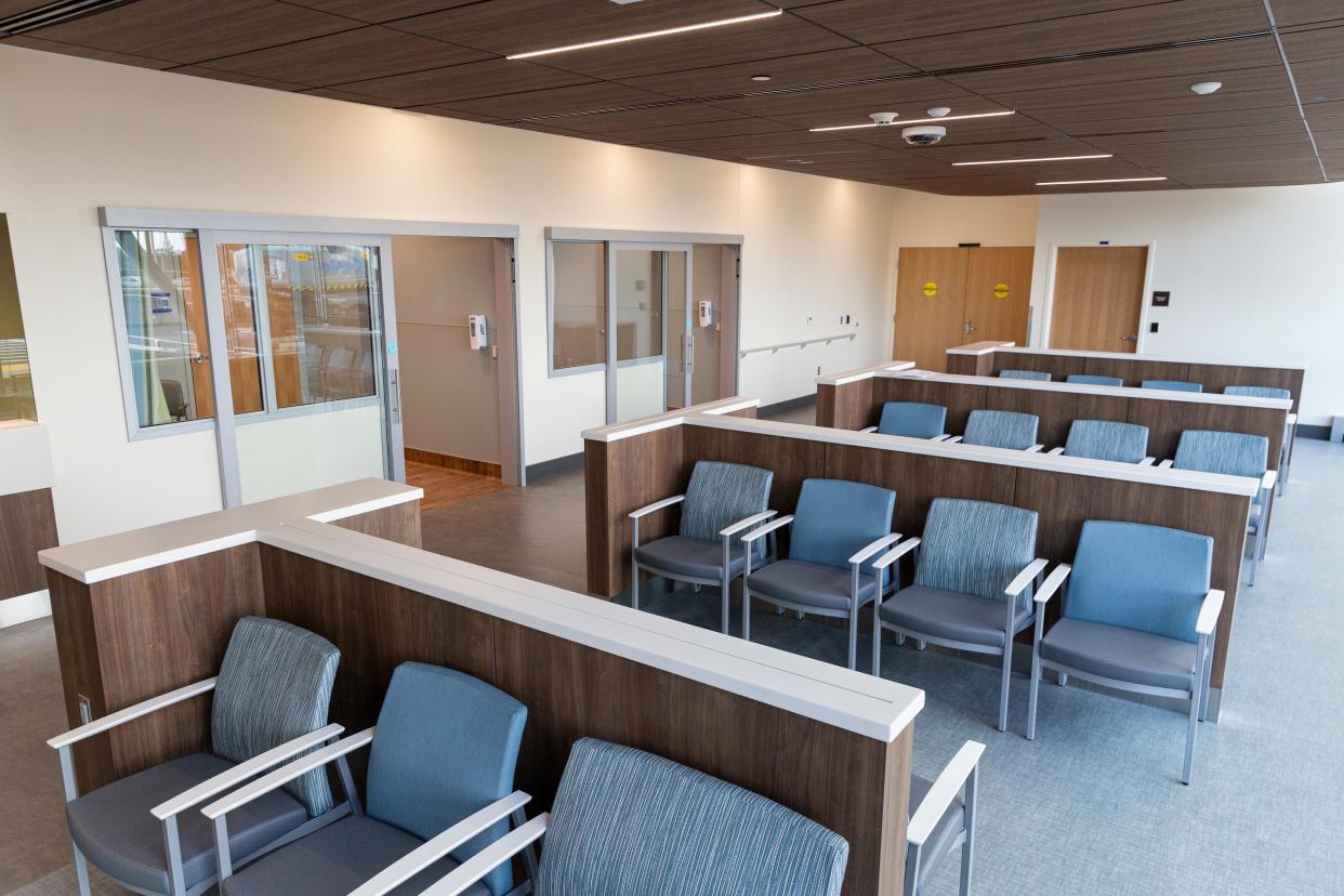 Legacy Silverton Medical Center has undergone a 21,000 square foot expansion that cost $37 million. Shown here is the waiting room inside the main entrance and the triage rooms that lead to the emergency room.