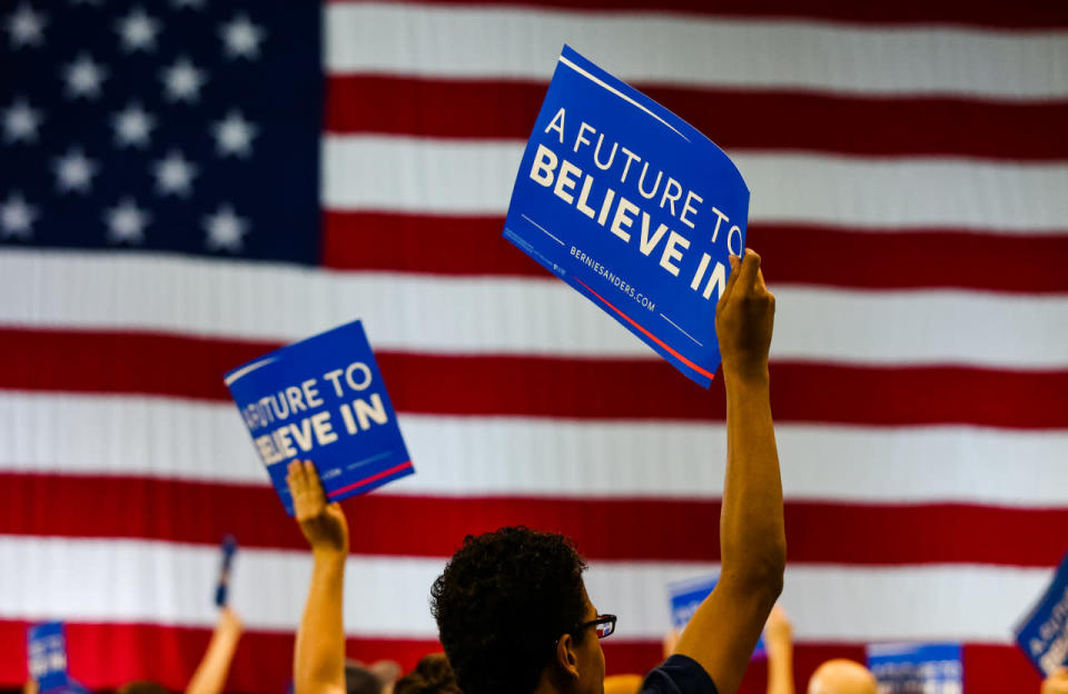 Waving signs in Huntington