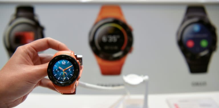 Chinese multinational telecommunications company Huawei unveils their new smartwatch, Watch 2 4G, in Barcelona on February 26, 2017