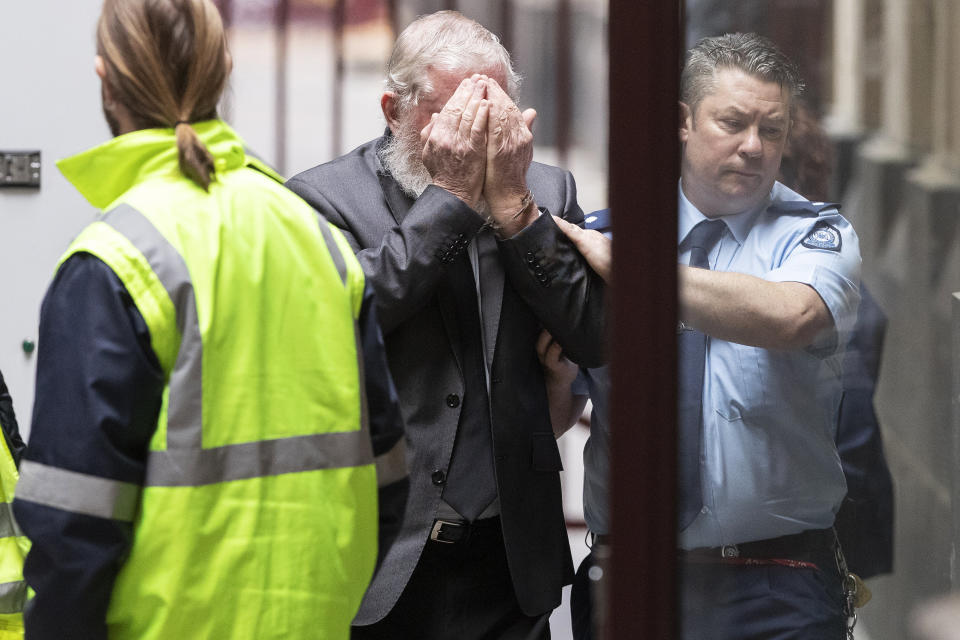 James Dobbie arrives at the Supreme Court of Victoria in Melbourne on Monday. He's been jailed for 25 years for murder and rape. Source: AAP