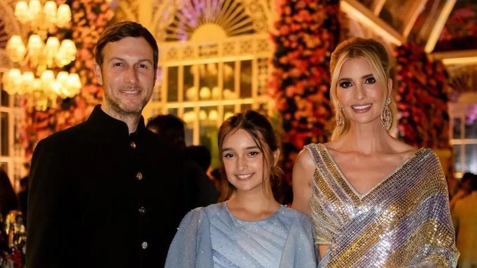 Ivanka Trump with her husband and daughter