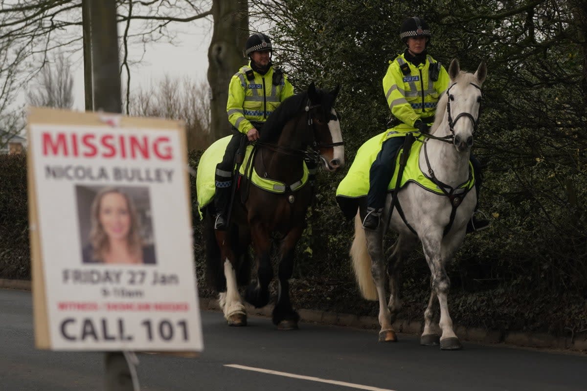 A missing poster of Ms Bulley after she disappeared near the River Wyre (PA Wire)