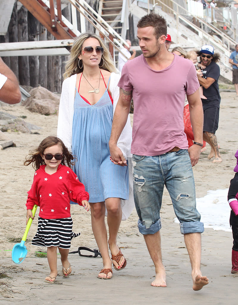 Cam Gigandet and family spend the day on Malibu Beach in Malibu.