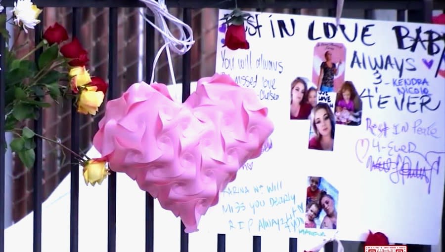 A memorial for Karina Castro is seen in San Carlos. (KRON4 file photo)