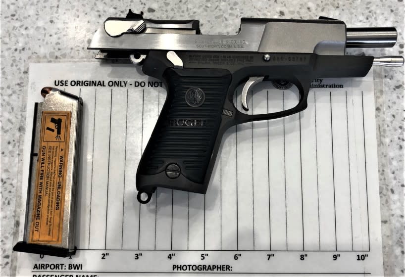 This handgun was discovered in the carry-on bag at the Baltimore Washington International Airport.