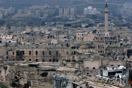 A view shows the damage in the Old City of Aleppo as seen from the city's ancient citadel, Syria January 31, 2017. REUTERS/Omar Sanadiki