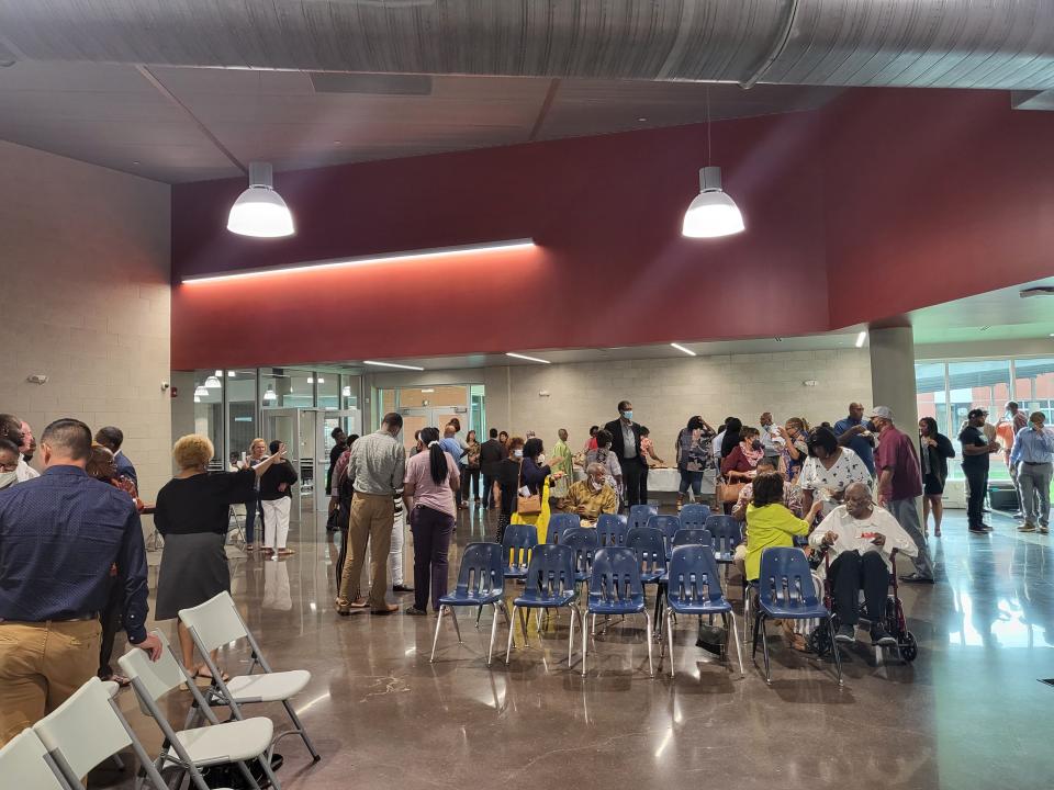 Attendees gather Wednesday, June 29, 2022, in the James Charles Mall of Southdown Elementary in Houma. Officials named the school's mall area in Charles' honor during the ceremony.