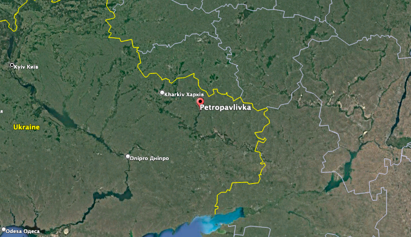 Russian forces have attempted to break through near Petropavlivka, Kharkiv, according to Ukraine's deputy defense minister. (Google Earth image)