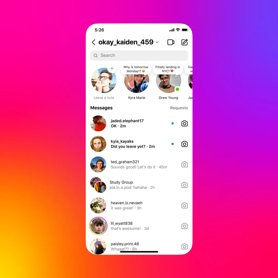 You can share Instagram Notes with your friends that disappear after 24 hours (Instagram)