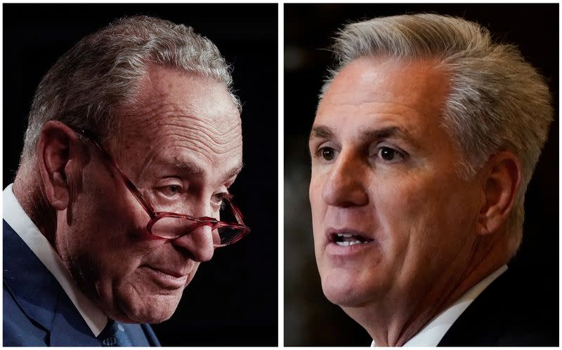 U.S. Senate Majority Leader Chuck Schumer and U.S. House Minority Leader Kevin McCarthy in Washington