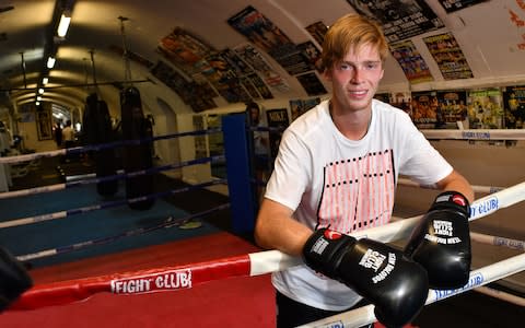 Andrey Rublev of Russia poses at the Fight Club after sparing with boxing trainer George Kolovos during day two of the 2017 Australian Open at Melbourne Park on January 17, 2017 in Melbourne, Australia - Credit: Getty Images