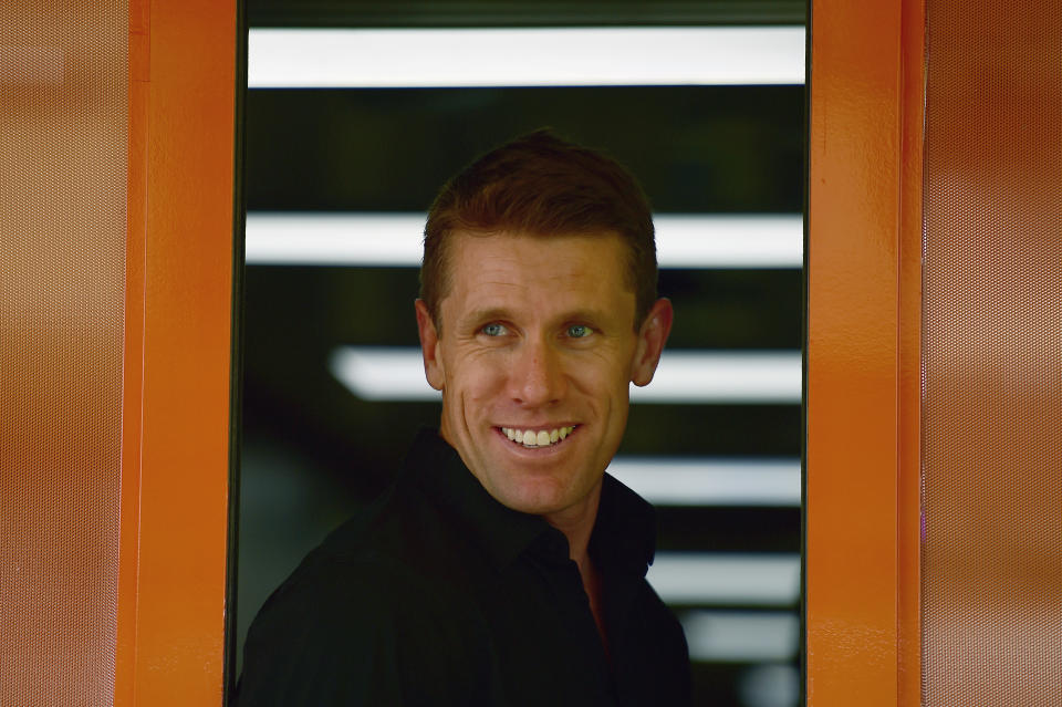 FORT WORTH, TX - NOVEMBER 03:  Carl Edwards looks on during practice for the Monster Energy NASCAR Cup Series AAA Texas 500 at Texas Motor Speedway on November 3, 2018 in Fort Worth, Texas.  (Photo by Jared C. Tilton/Getty Images)