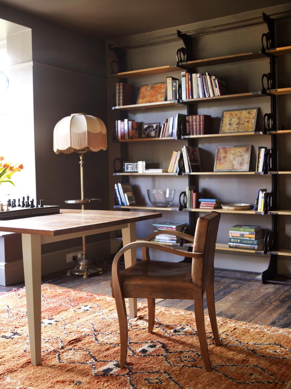 <p> Finding the perfectly sized antique or vintage bookcase for your study can be a challenge, particularly if the wall space available is large and you want to make the most of it.&#xA0; </p> <p> Maria Speake of salvage expert&#xA0;Retrouvius employs a reuse before recycle approach, scouring the country for discarded gems that might be re-imagined in different formats. </p> <p> This fully-adjustable industrial shelving system &#x2013; which can be configured in a number of ways &#x2013; was reclaimed from an office and re-homed in this farmhouse, where it beautifully complements the timeless feel. </p>