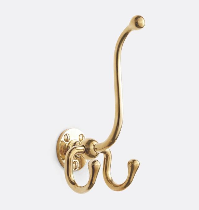 Signature Hardware 915763 Samual Brass Double Coat Hook - Bronze