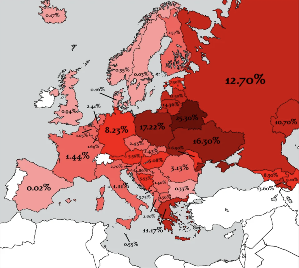 map with percentages