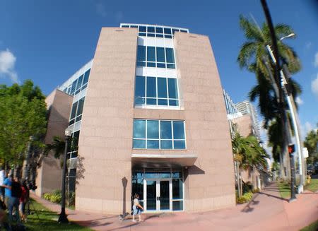 The building housing offices of CONCACAF, the soccer federation that governs North America, Central America and the Caribbean, is seen during a search by FBI agents in Miami Beach, Florida May 27, 2015. REUTERS/Gaston De Cardenas