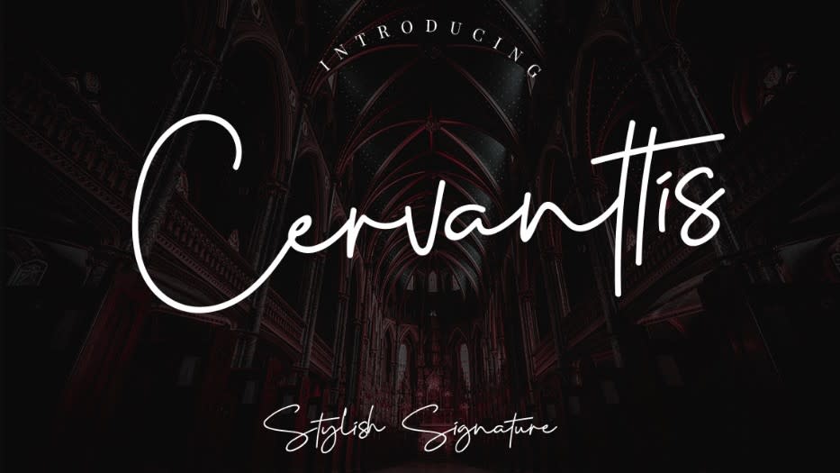 Best free fonts: sample of Cervanttis font