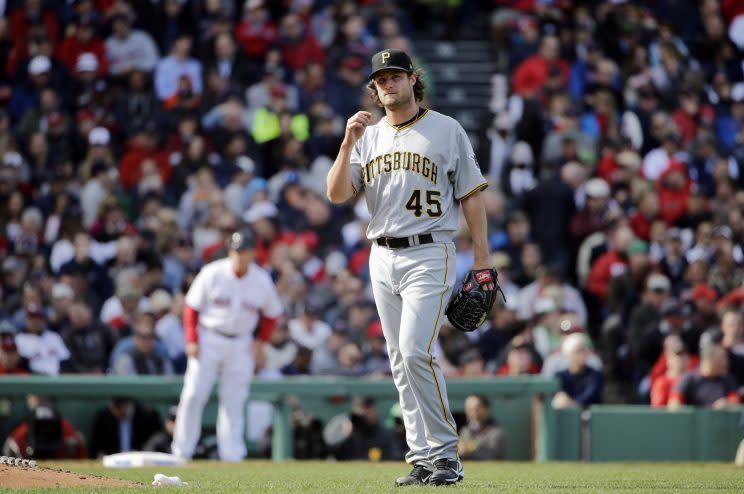 Gerrit Cole turned in a rough start against the Red Sox on Monday. (AP Photo)