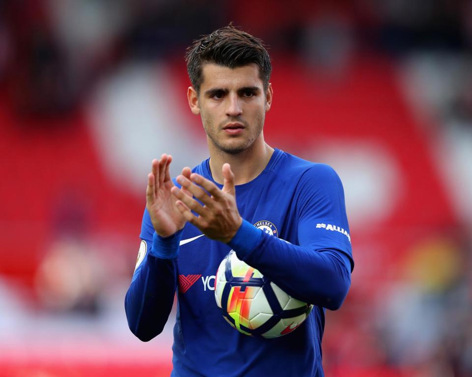 Alvaro Morata kept the match ball after netting a hat-trick against Stoke: Getty Images