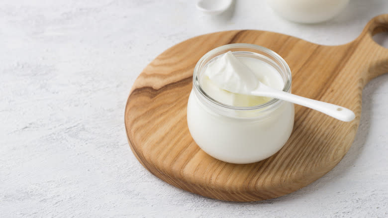 Greek yogurt in jar