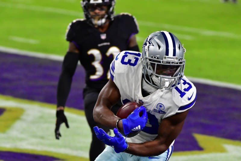 Former Dallas Cowboys wide receiver Michael Gallup scored 21 touchdowns through his first six seasons in the NFL. File Photo by David Tulis/UPI