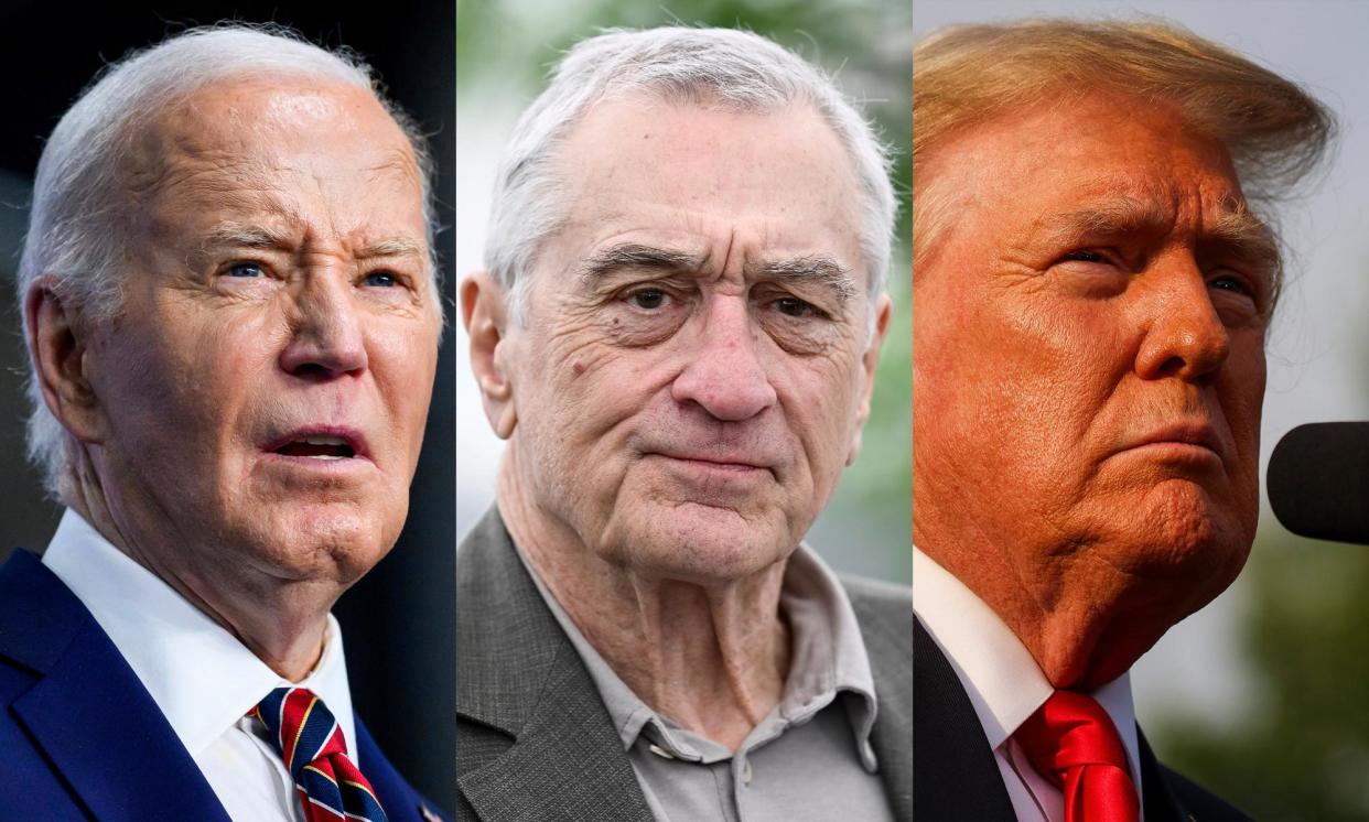 <span>Robert De Niro is the voice of a new Joe Biden campaign attack ad against Donald Trump.</span><span>Composite: AFP, Getty Images, AP</span>