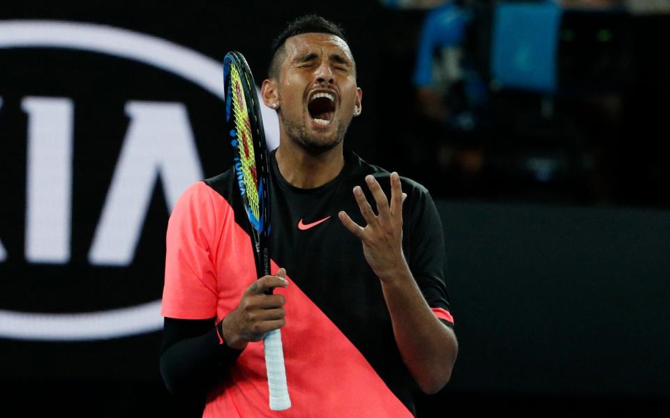 Angry Young Man: Australia's Nick Kyrgios reacts during his match against Bulgaria's Grigor Dimitrov - REUTERS