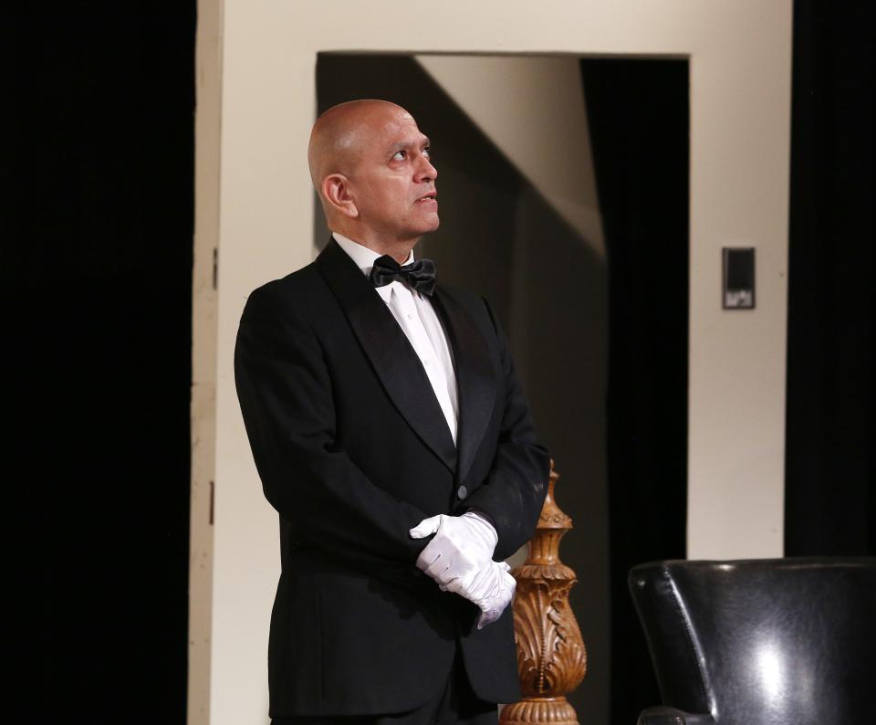 Jack Patino as Max Von Mayerling, performs during rehearsals for the Ice House world premiere of "The Norma Conquests," a sequel to Sunset Boulevard Monday, Sept. 12, 2023 in Visalia, Calif.