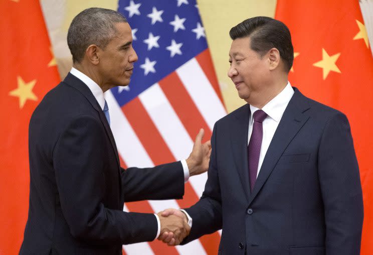 President Obama with Chinese President Xi Jinping at a news conference in Beijing in November 2014. (Photo: Pablo Martinez Monsivais/AP/File)