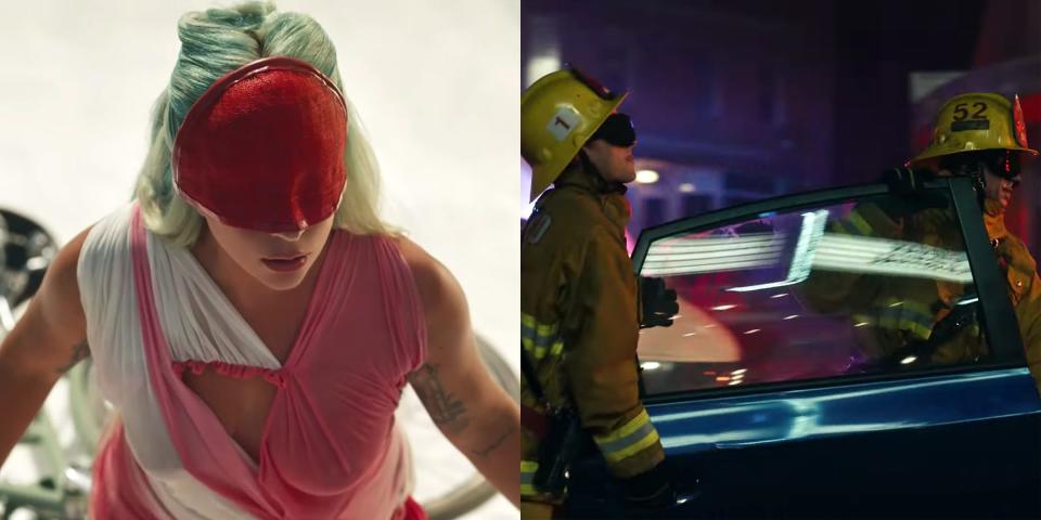 lady gaga 911 blindfold