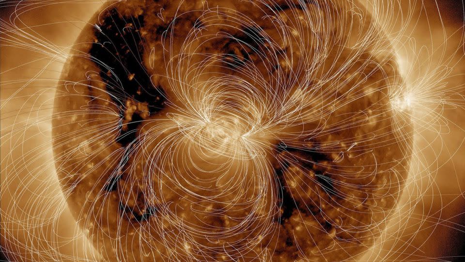 This view of the sun's magnetic field was generated by NASA's Solar Dynamics Observatory.  - NASA/GSFC/Solar Dynamics observation