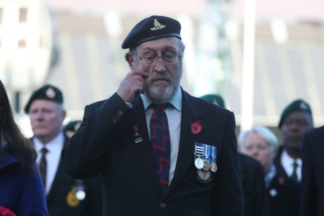 Veterans attend a Remembrance Sunday Service in Fort William