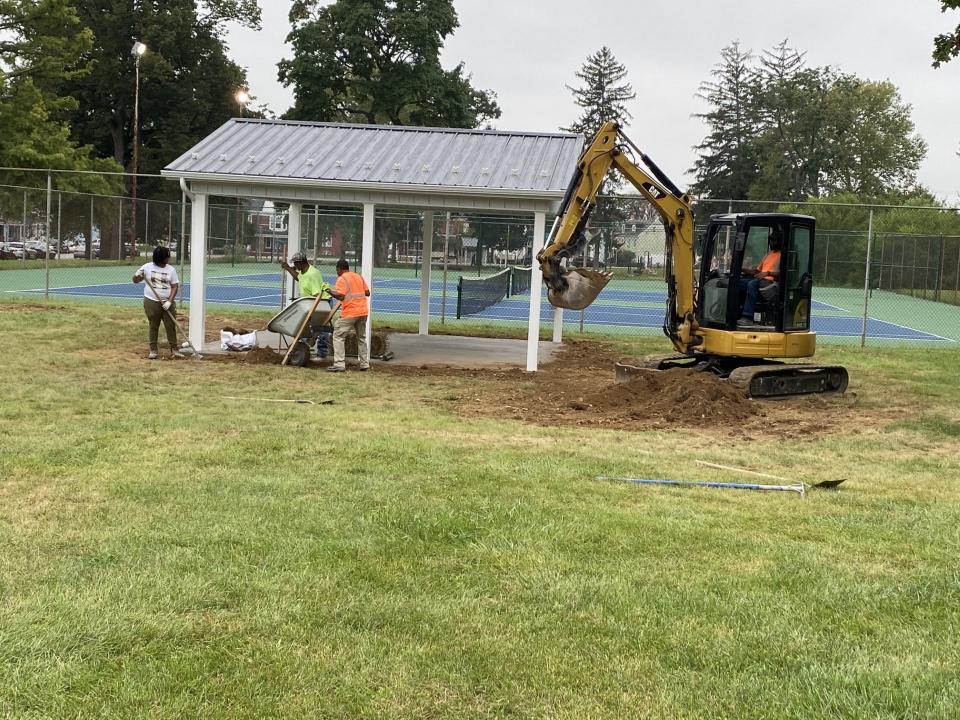 A Marcellus Shale grant made installation of the two pavilions at Penn Park possible. The pavilions are among several improvements put in place at the park in the past decade. Penn Park regularly hosts Tennis for Kids and Art in the Park programs, African-American First Friday events, three or four basketball events, family cookouts, among other activities.