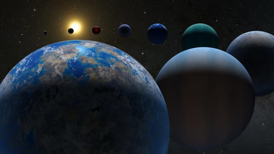 Diese Illustration zeigt eine Vielzahl möglicher Exoplaneten. - Copyright: NASA/JPL-Caltech