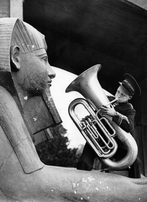 The Crystal Palace sphinx in the 1930s - Credit: GETTY