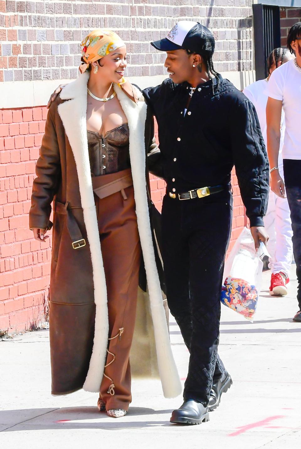Rihanna and A$AP Rocky are seen filming a music video in the Bronx on July 10, 2021 in New York City.