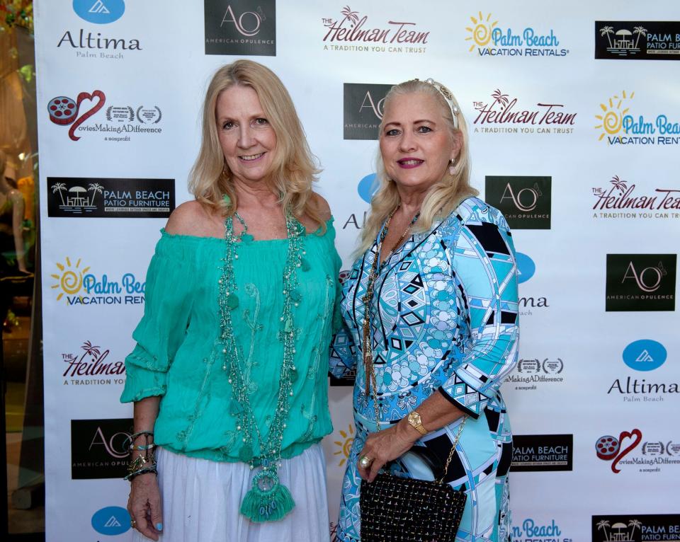 Diana Davis and Debra Tomarin at the "Shop to Stop Trafficking" Girls Night Out event  at Alice & Olivia in 2021. This year's event is Feb. 20 at the Sailfish Club.