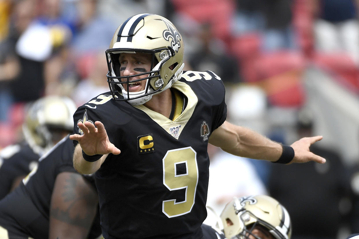 Drew Brees suffered a hand injury against the Rams in Week 2. (Getty Images)