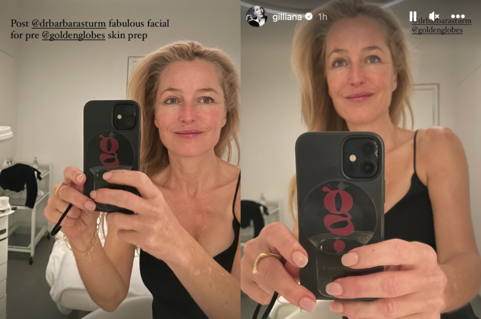 U.S. actress Gillian Anderson revealed her skincare routine. (Instagram/@gilliana)