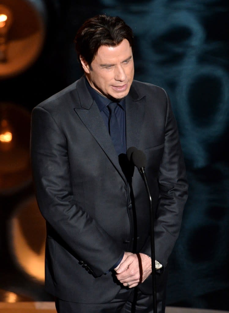 John Travolta scored the wrong kind of attention during the Awards ceremony when he flubbed the pronunciation of Idina Menzel’s name. Getty Images