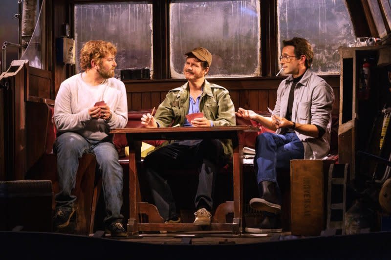 From left to right, Alex Brightman, Ian Shaw and Colin Donnell star in the Broadway play "The Shark is Broken." Photo by Matthew Murphy/Polk & Co.